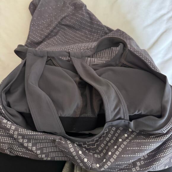 Prana Gray Geometric Pattern Racer Back Athletic Dress S - Picture 3 of 4